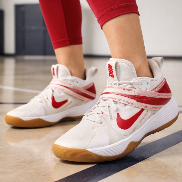 Nike Shoes - Nike React Hyperset Volleyball Shoes Women’s 6.5 White Red Gum Athletic Sneakers
